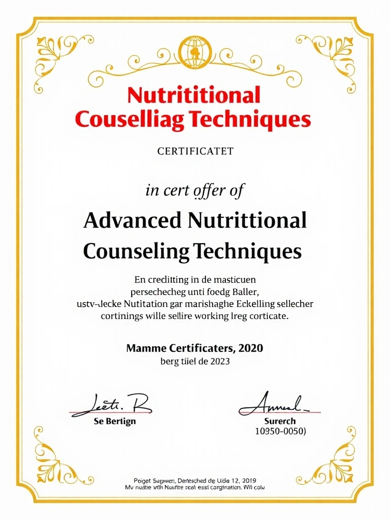 Certifikát: Pokročilé techniky poradenství v oblasti výživy