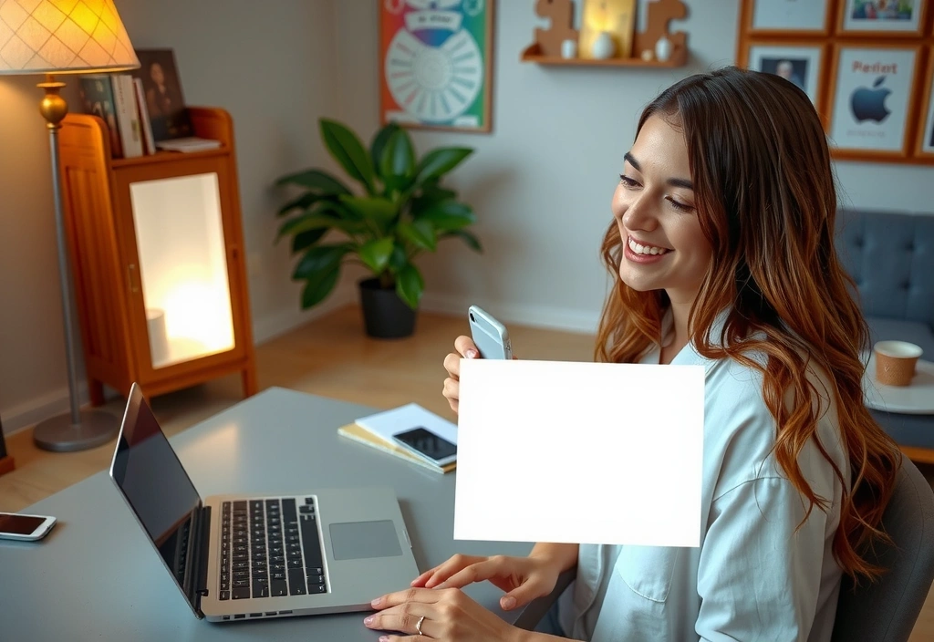 Osoba korzystająca z laptopa i smartfona, symbolizująca wsparcie online